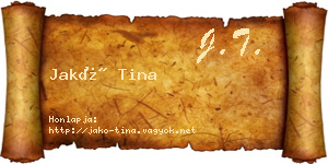 Jakó Tina névjegykártya